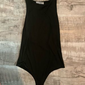 Black high neck body suit